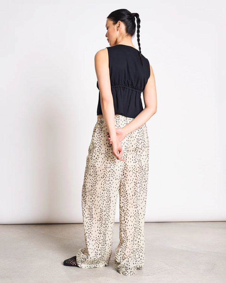 ORIGAN WIDE COTTON PANTS DALMATIAN DOTS