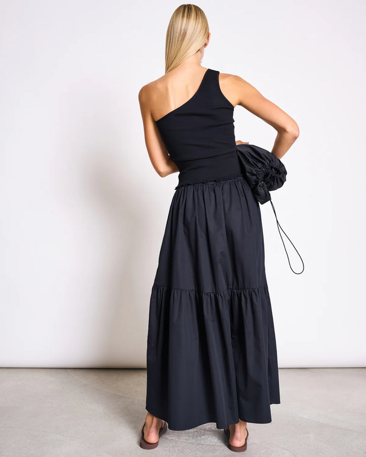 TIGRIS ONE SHOULDER TOP SVARTUR