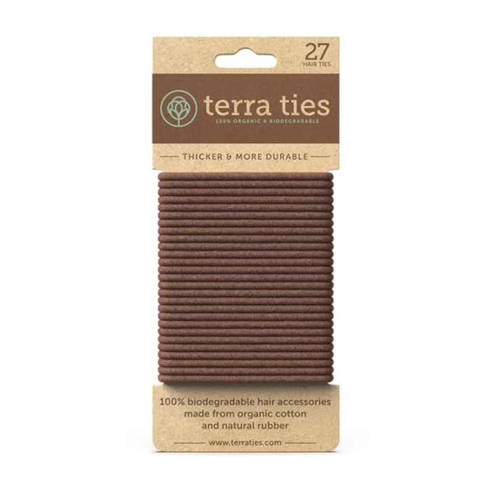 Hárteygjur úr náttúrulegu gúmmí - 27 stk brúnar