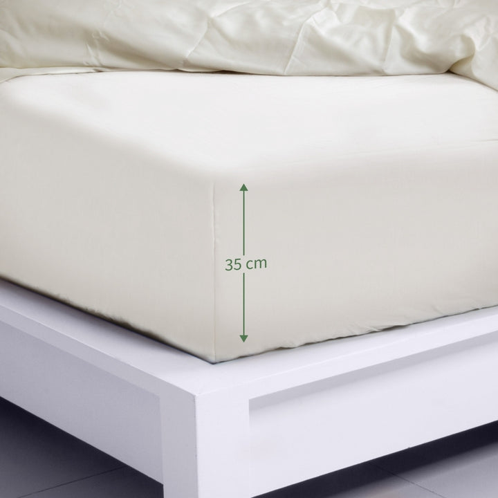 Bambus Lak / Fitted Sheet - Ivory