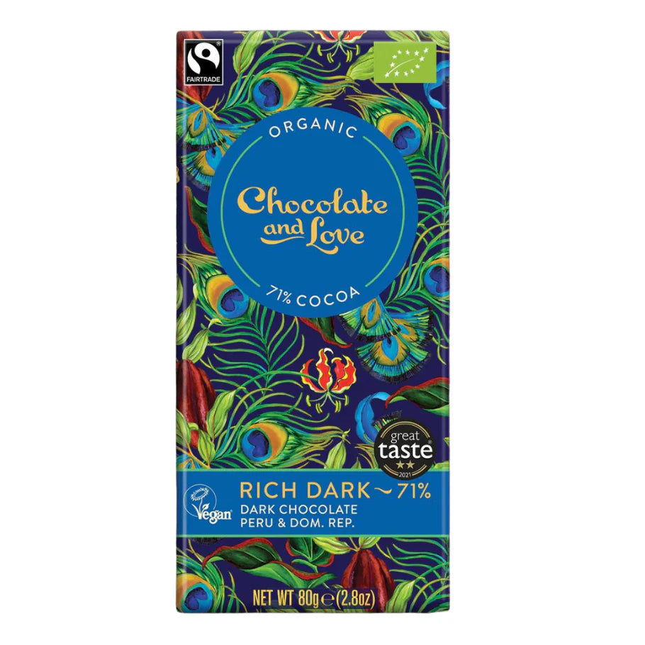 Dökkt súkkulaði 80 gr. 71% Chocolate and  Love