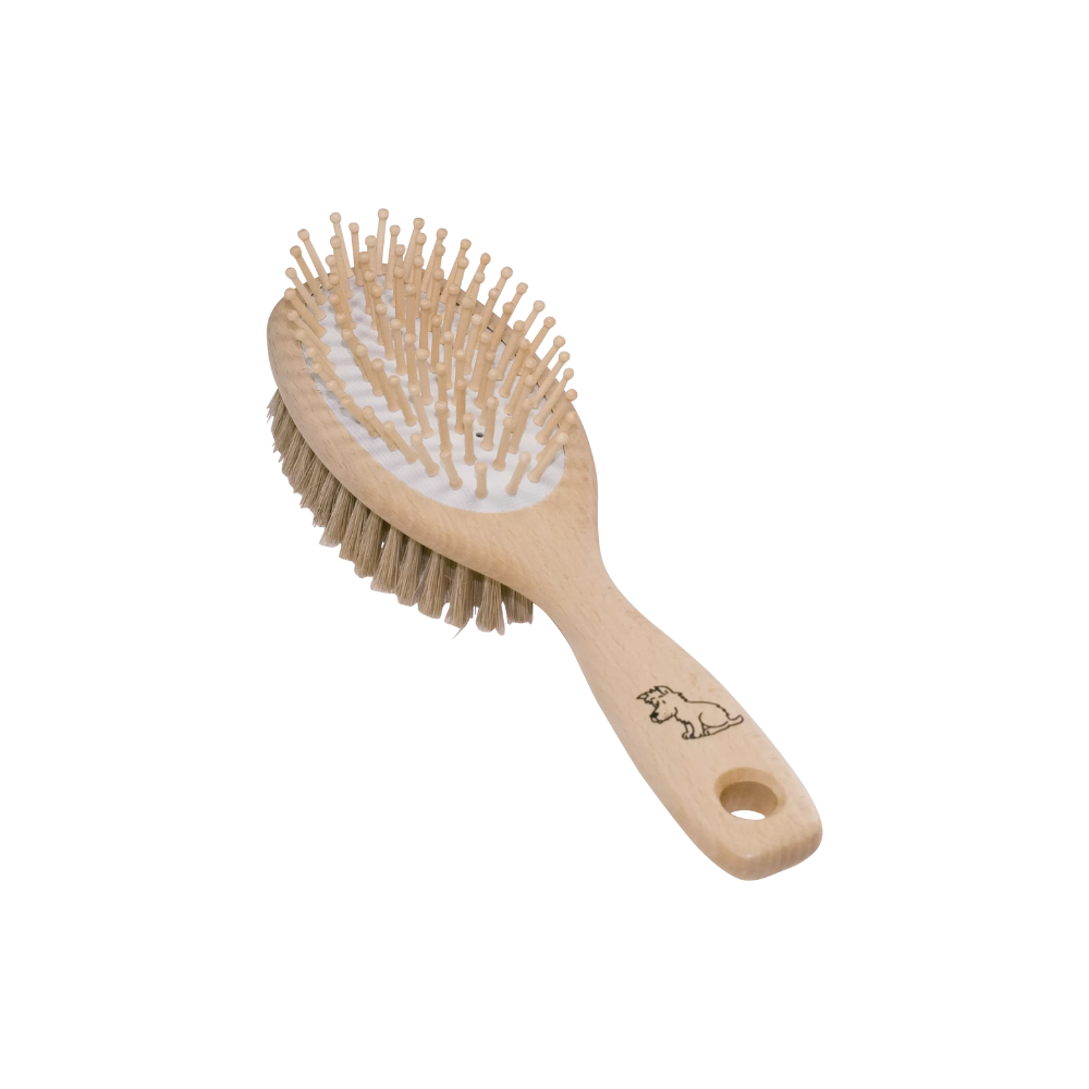 Hundabursti með viðarpinnum