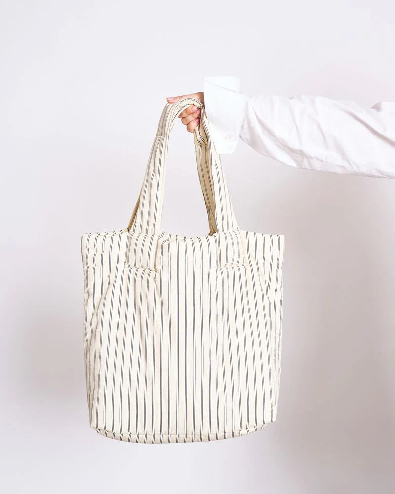 SMOL SHOPPER TASKA POPLIN LÍFRÆN BÓMULL BUTTERMILK STRIPED