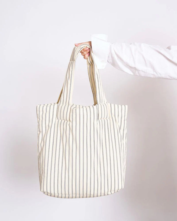 SMOL SHOPPER TASKA POPLIN LÍFRÆN BÓMULL BUTTERMILK STRIPED