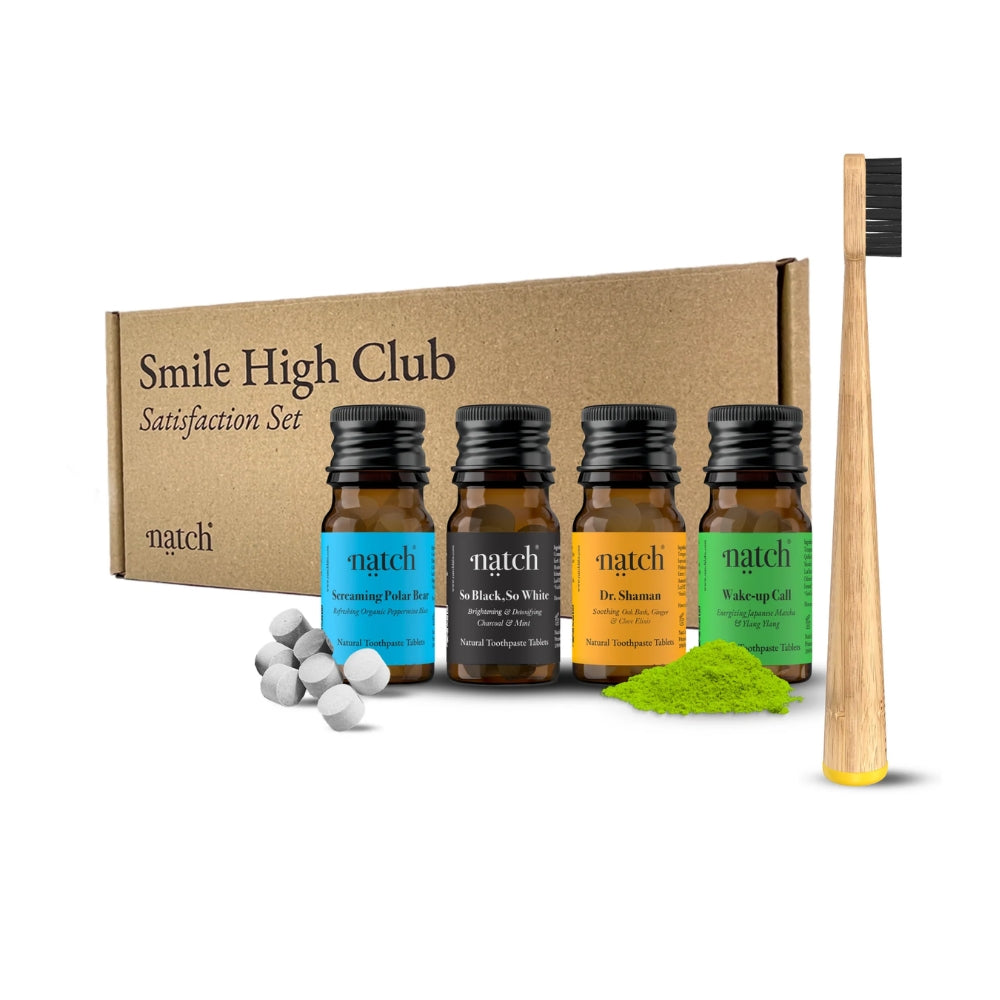 Smile High sett - tannkremstöflur + tannbursti
