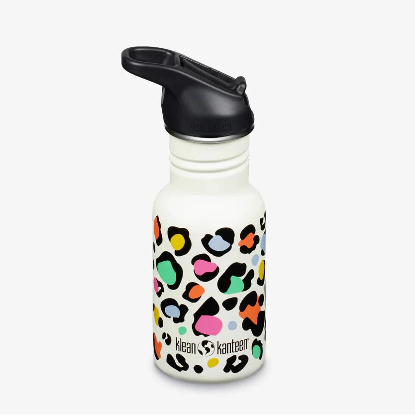 Stálbrúsi Kid Classic Narrow 355ml með sport tappa - leopard