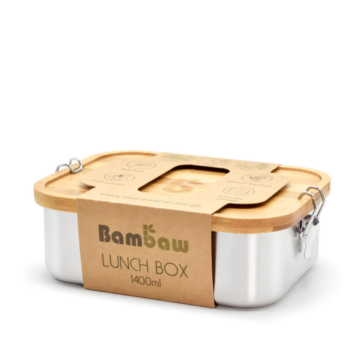 Nestisbox 1400ml - ryðfrítt stál + bambuslok